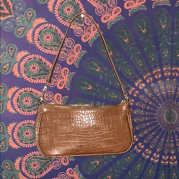 peta and jain brown croc bolsa